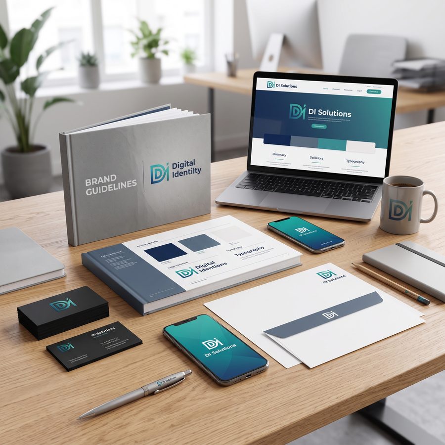Logo, charte graphique et supports de communication cohérents pour installer une image professionnelle.