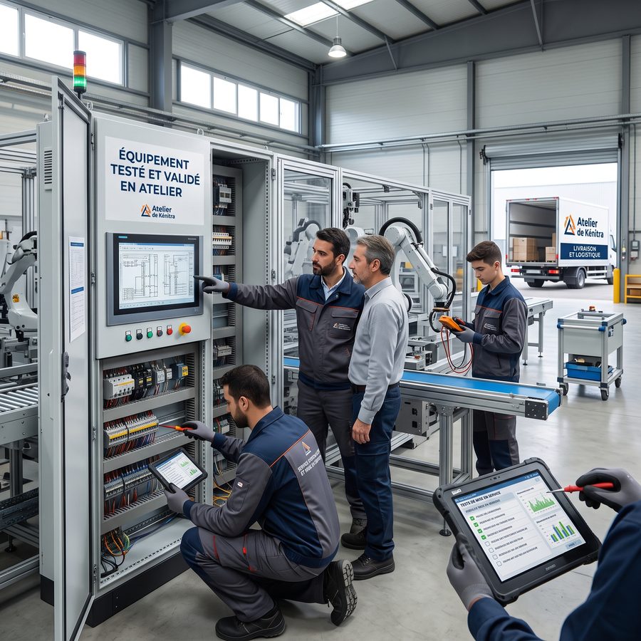 Pose et mise en service de vos équipements techniques, testés au préalable dans notre atelier.