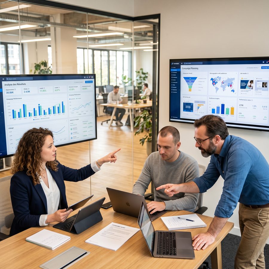 Campagnes publicitaires digitales ciblées, du brief à l'analyse des résultats.
