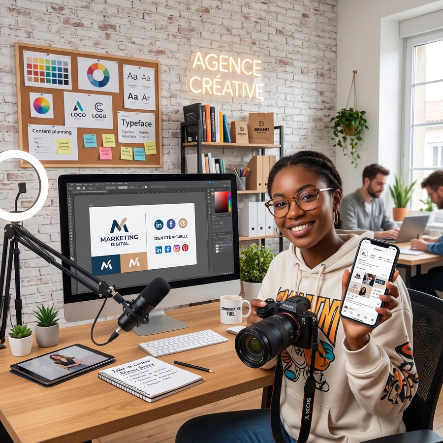 Une image cohérente et visible, du contenu à la publicité : création, photographie, réseaux sociaux et identité visuelle, produits par notre propre studio.